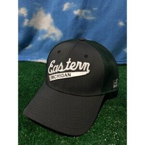 Eastern Michigan Eagles The game Green mesh back Flex fit Fitted Hat Cap L/XL